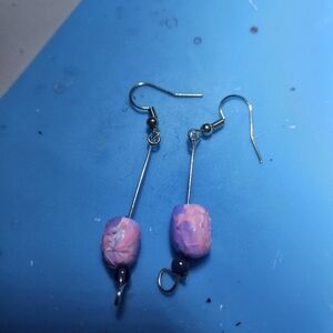 Pink & Purple Dipping Egg Earrings